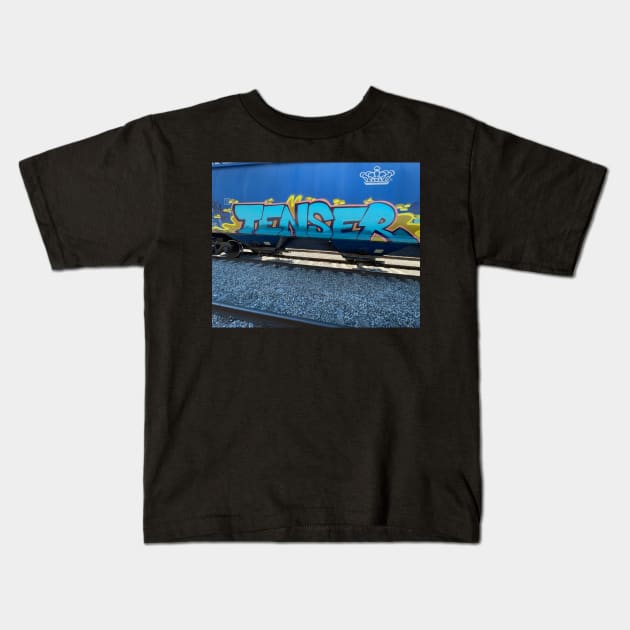 Tenser graffiti Kids T-Shirt by Just4Funds